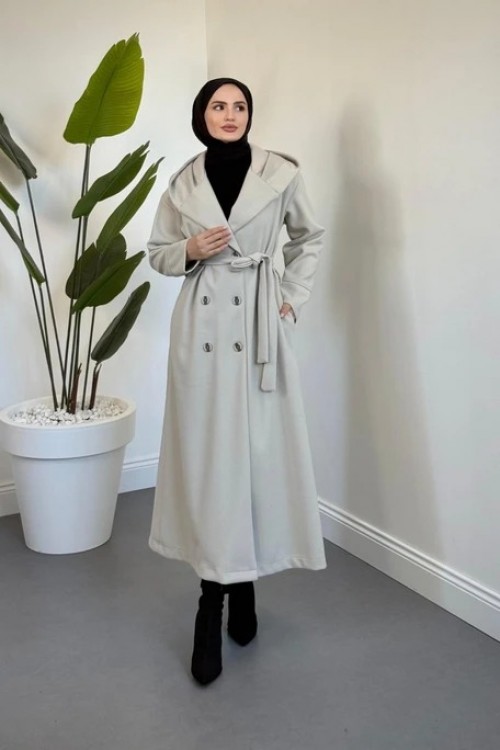 %100 Pamuklu Kapüşonlu Sweat Elbise