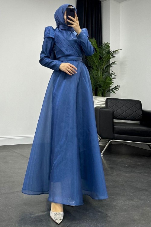 Acron Hayal Tül  Abiye İndigo