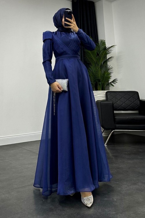 Acron Hayal Tül  Abiye Lacivert