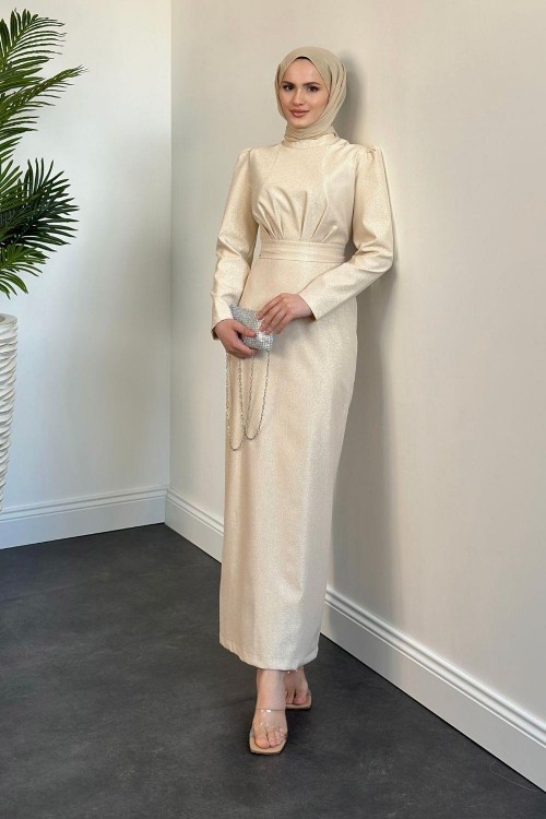 Adin Simli Kalem Abiye Krem