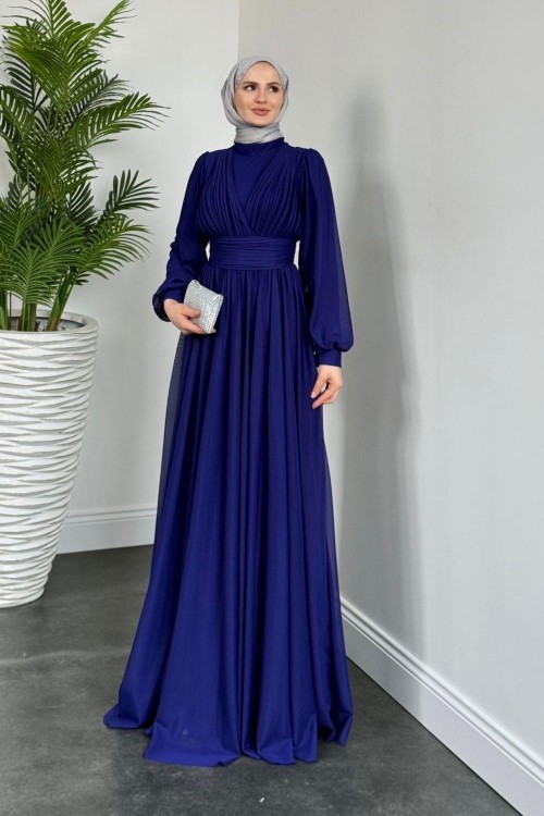 Alessi Beli Drapeli Tül Abiye Mor