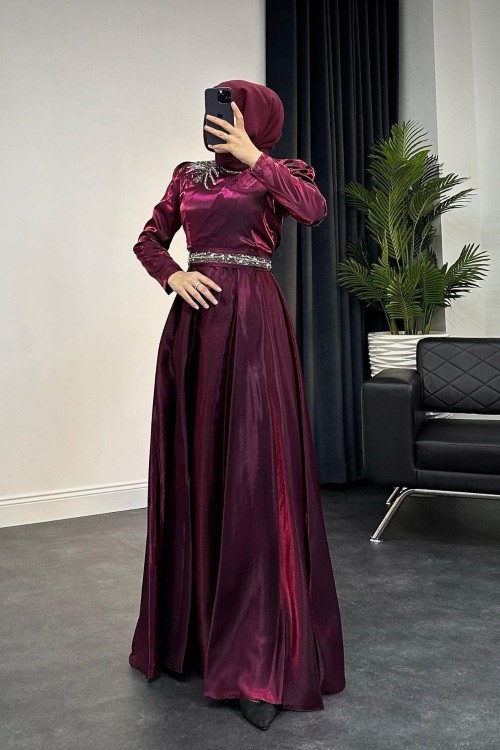 Alleo Tafta Abiye Bordo