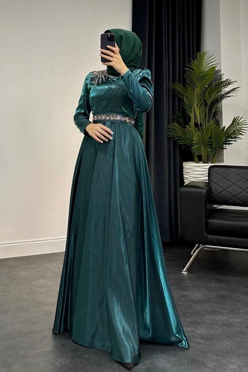 Alleo Tafta Abiye Zümrüt