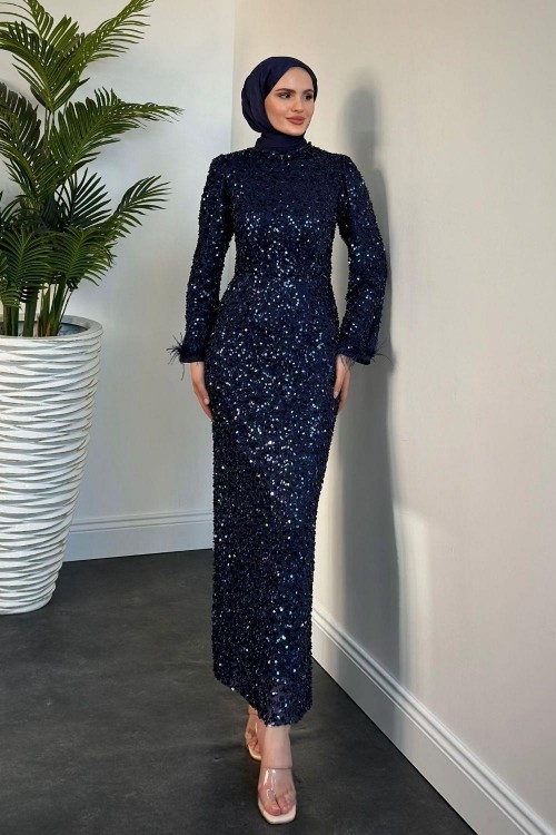 Anais Pul Payet Abiye Lacivert