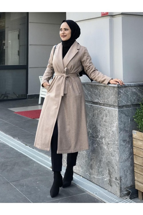 Anja Şal Yaka Kaban Vizon