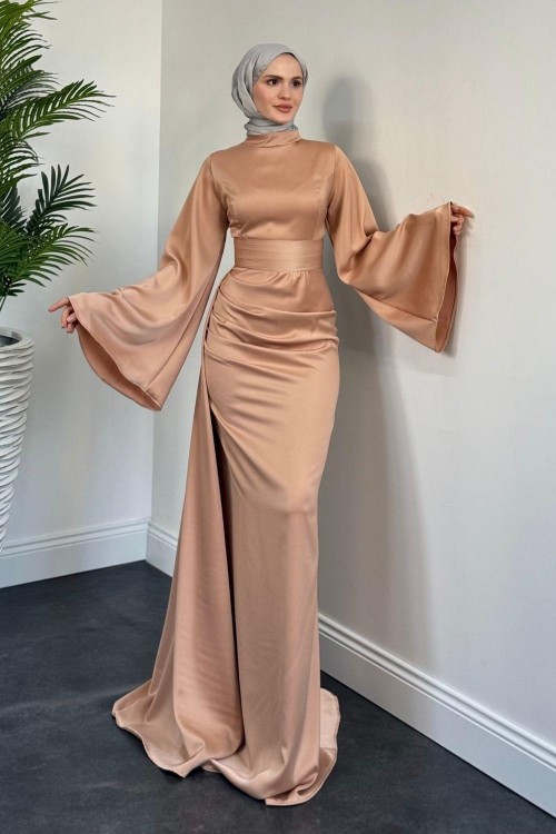 Arabella Pelerinli Saten Balık Abiye Yavru Ağzı