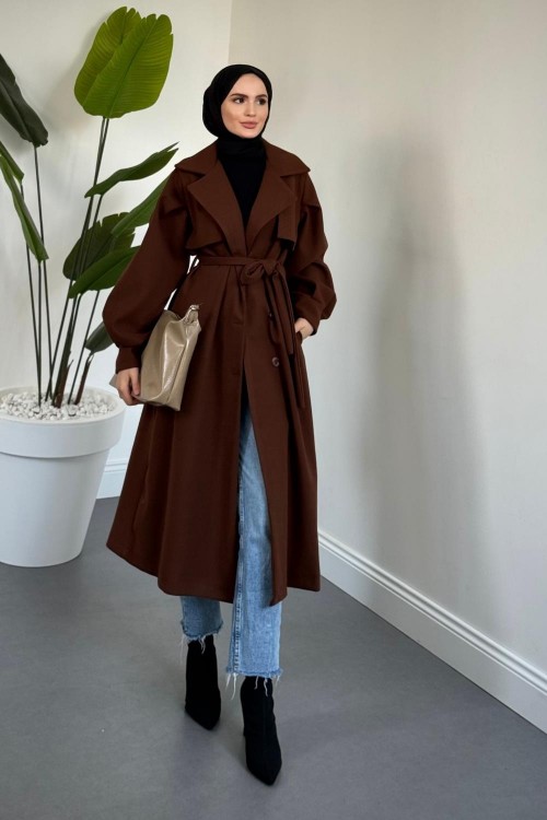 Areson Cepkenli  Astarlı Kaban Kahverengi