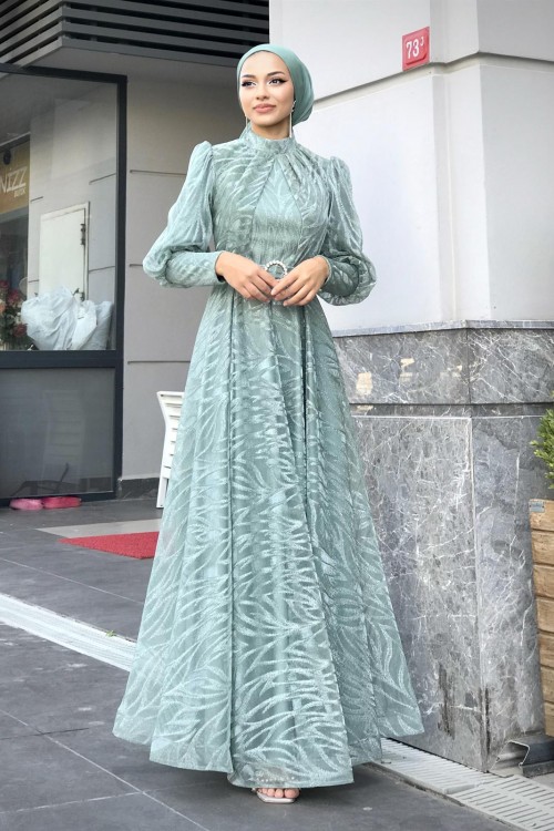 Asena Karpuz Kol Abiye Mint