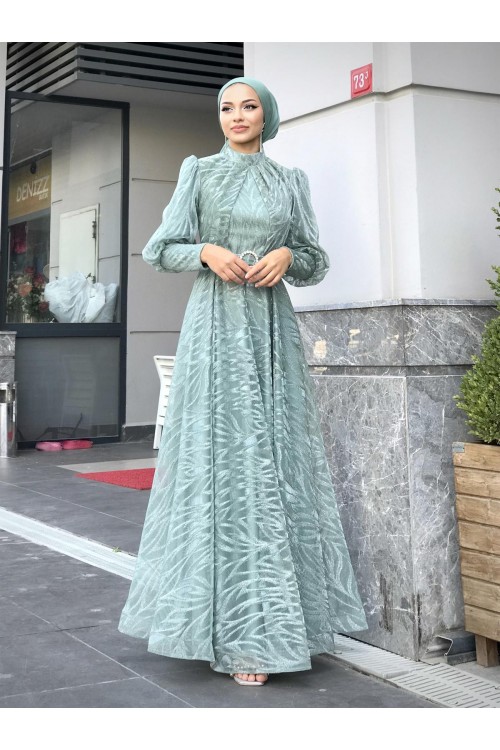 Asena Karpuz Kol Abiye Mint