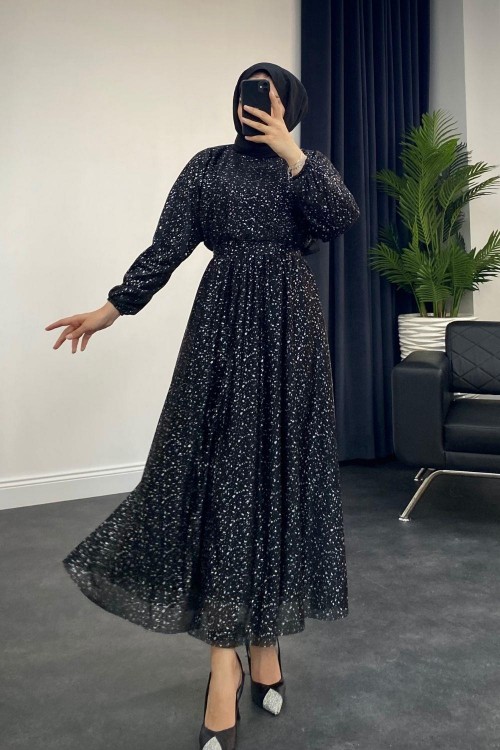 Asila Simli Abiye Siyah