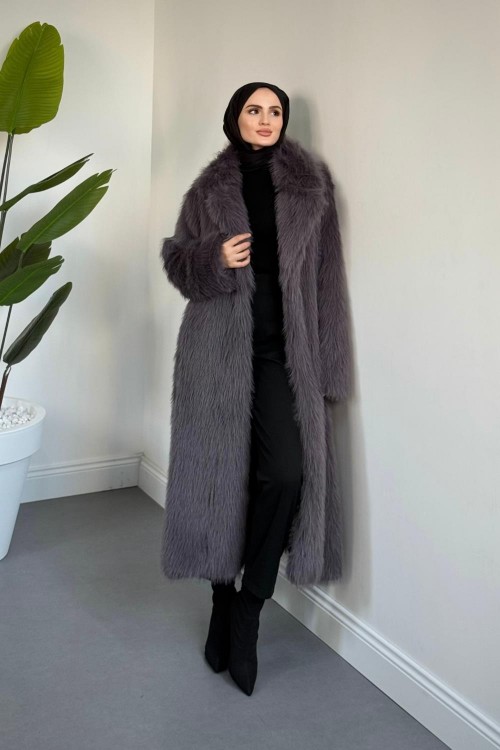 Bahr İçi Astarlı Kürk Füme