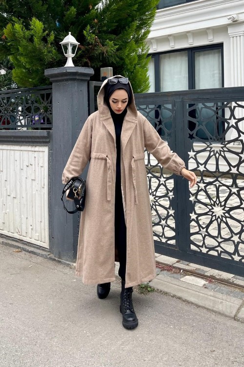 Beli Büzgülü Bağlamalı Kap SütlüKahve