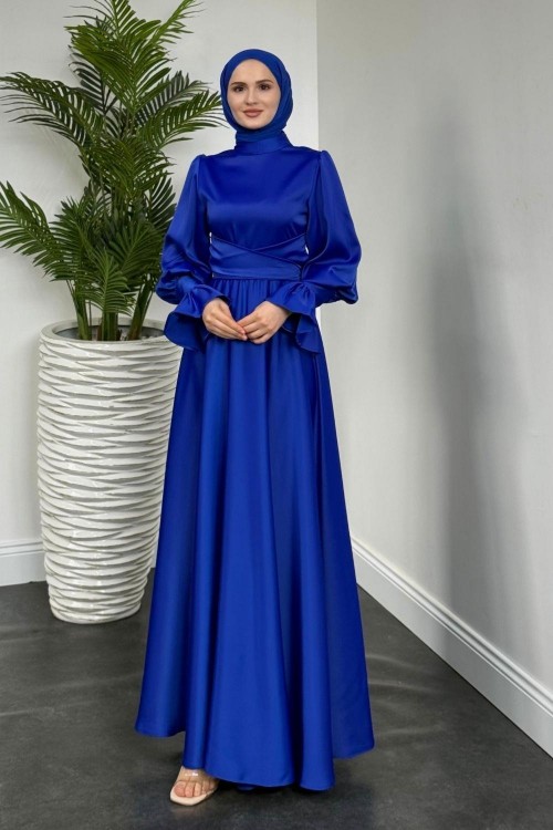 Belina Çapraz Kolları Fırfır Abiye Sax