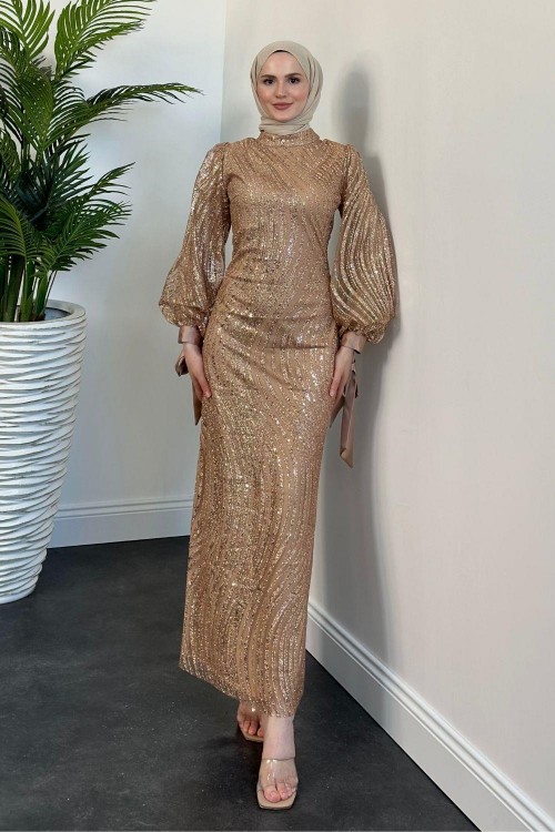 Bellanca Simli Abiye Gold