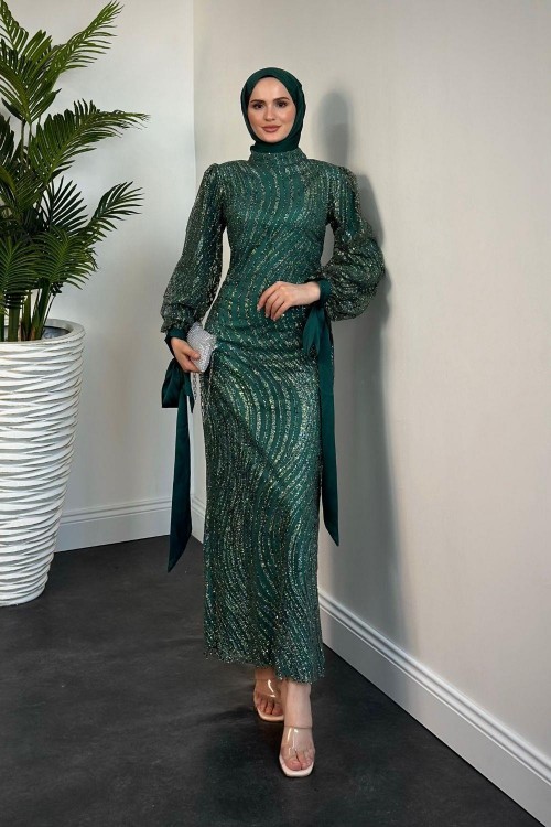 Bellanca Simli Abiye Zümrüt