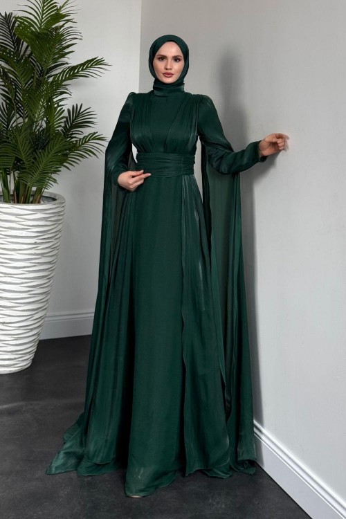 Bierne Pelerinli Janjan Abiye Zümrüt(KEMERSİZDİR)