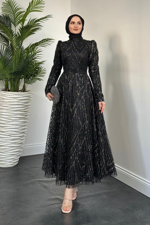 Brendon Simli Abiye Siyah