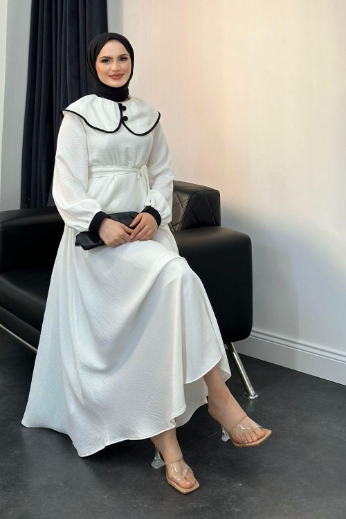 Çalıkuşu Elbise Beyaz