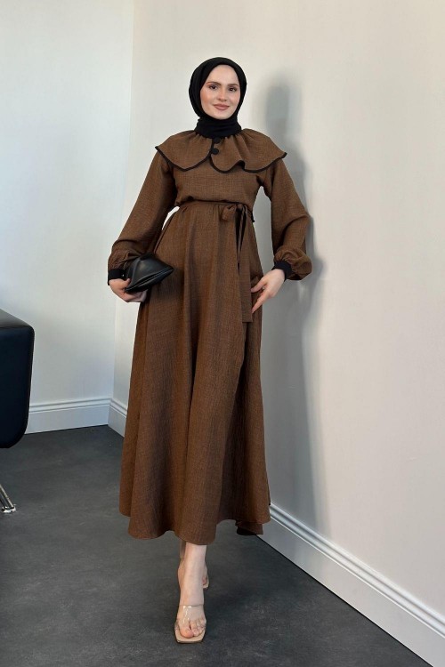 Çalıkuşu Elbise Kahverengi