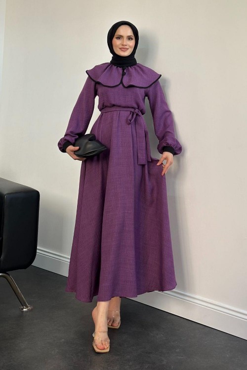 Çalıkuşu Elbise Mor