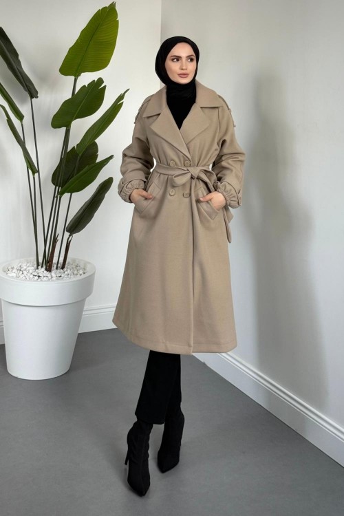 Camora Astarlı Kaşe Kaban Vizon