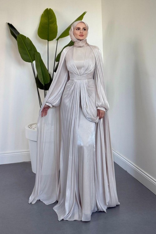 Candy Pelerinli Drapeli Jan Jan  Abiye Taş