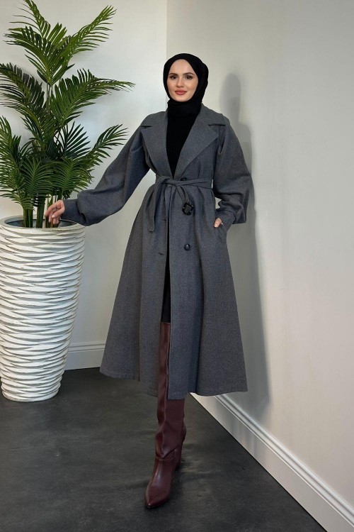 Catherina Kaşe Kaban Gri