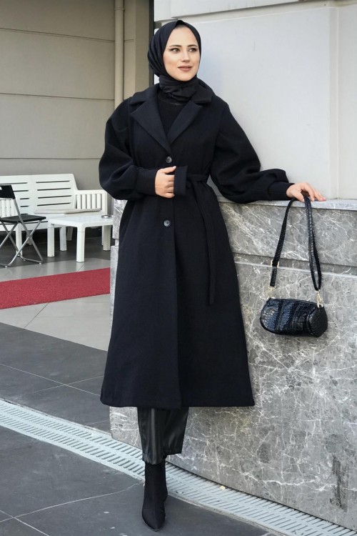 Catherina Kaşe Kaban Siyah