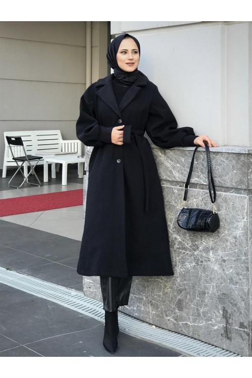 Catherina Kaşe Kaban Siyah