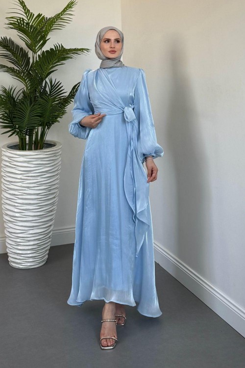 Celia Yandan Bağlamalı Janjan Abiye Bebe Mavisi