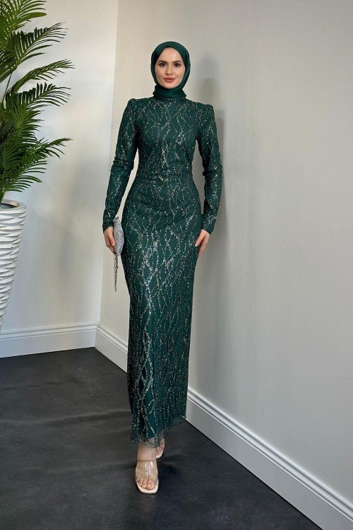 Cora Simli Abiye Zümrüt