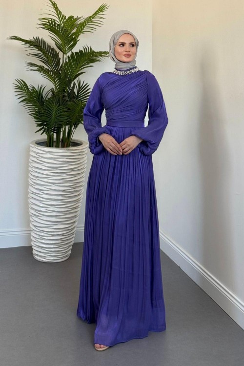 Cyrus Boynu Taşlı Mor