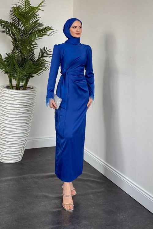 Diela Kolları Tüy Detay Abiye Sax