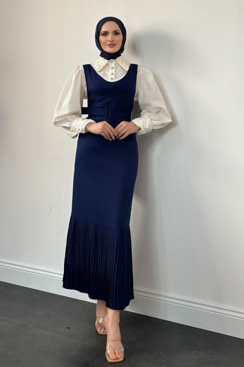 Dilasa Plise Detay Jile Lacivert