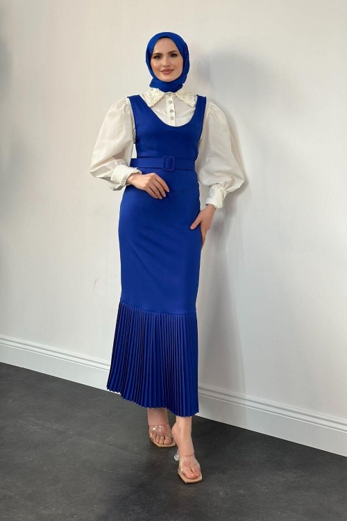Dilasa Plise Detay Jile Saks Mavisi