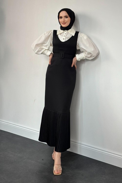Dilasa Plise Detay Jile Siyah