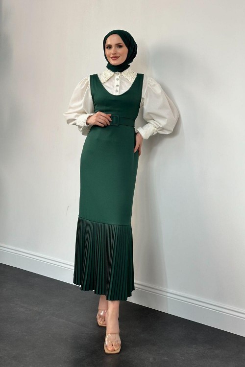 Dilasa Plise Detay Jile Zümrüt