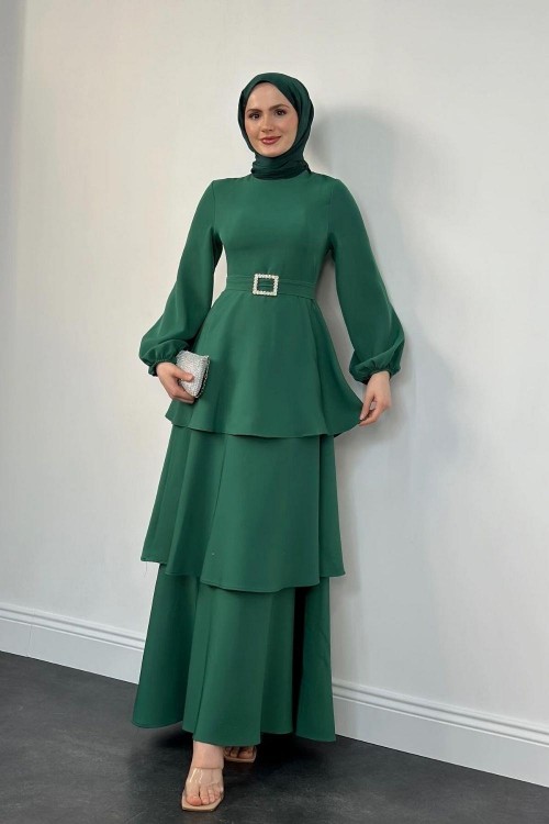 Diya Kat Kat Abiye Yeşil