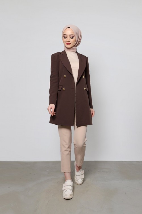 Dört Düğmeli Ceket Kahverengi