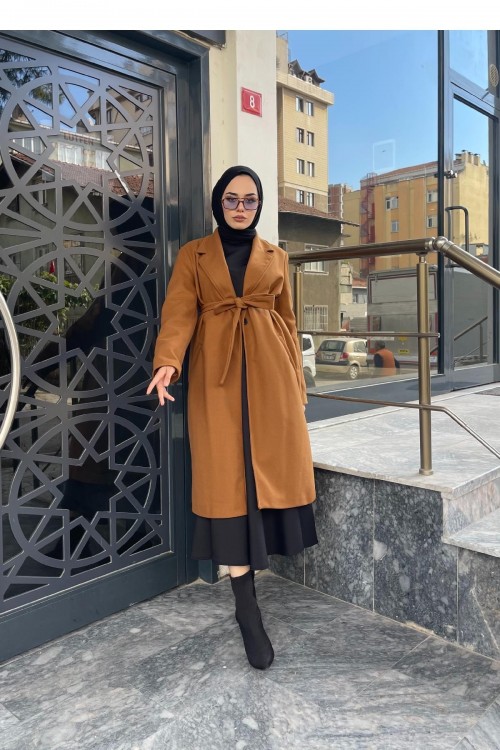 Düğmeli Astarlı Kaban Taba