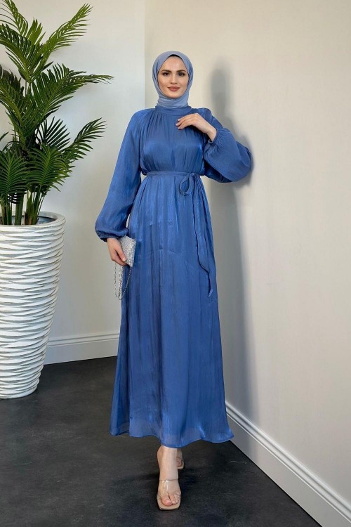 Duris Janjan Balon Kol Abiye Mavi