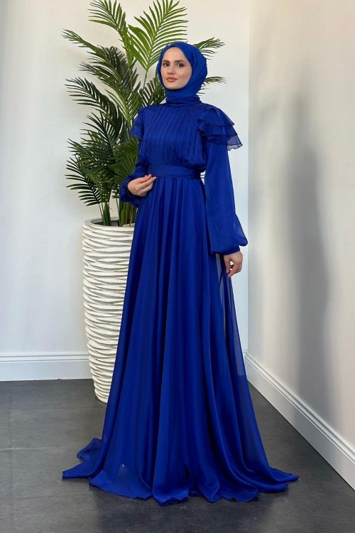 Efnan Omzu Fırfır Janjan Abiye Sax