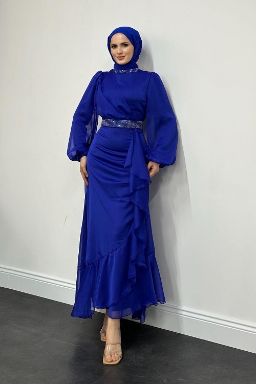 Efruz Janjan Önü Fırfır Abiye Saks