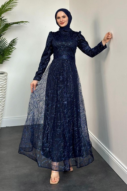 Efsun Simli Abiye Lacivert