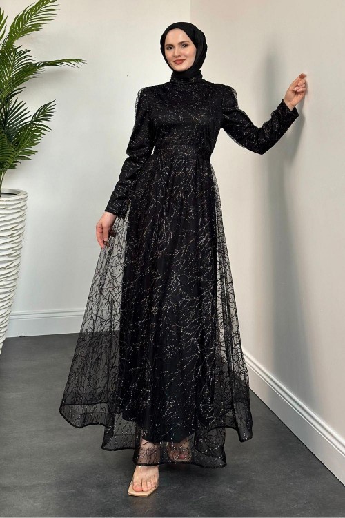 Efsun Simli Abiye Siyah