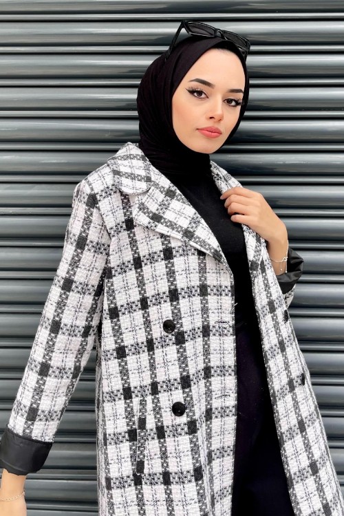 Ekose Desenli Kap Füme