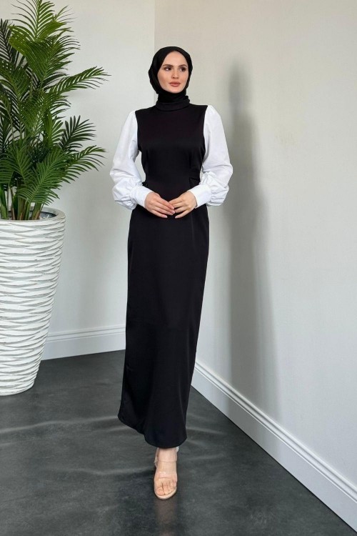 Elica Kalem Elbise Siyah