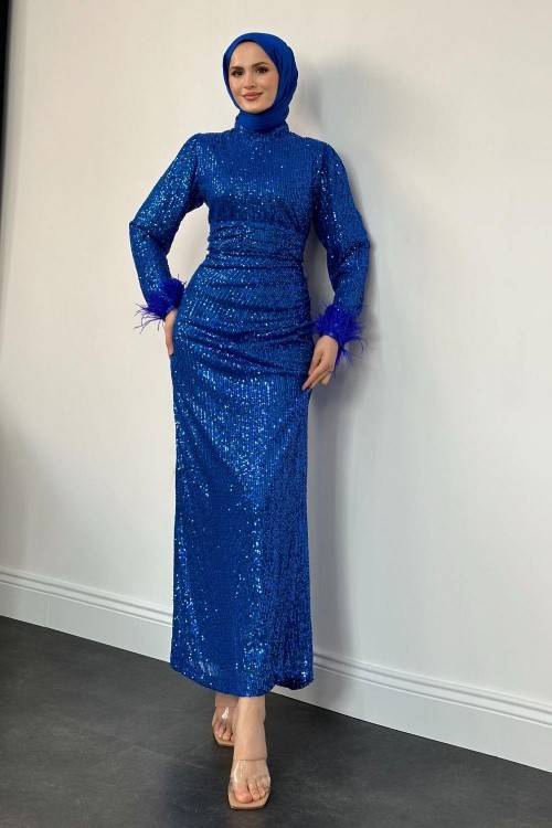 Endi Astarlı Pul Payet Abiye Saks