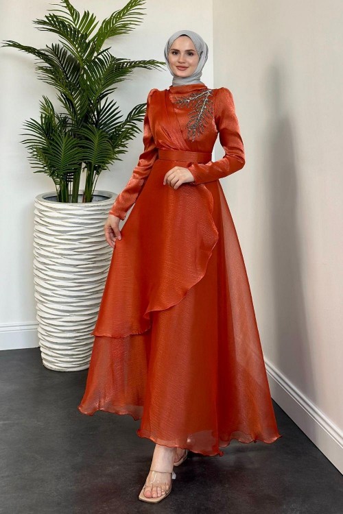 Ervah Taş Detay Abiye Kiremit