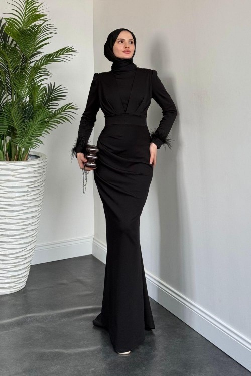 Estella Kuyruklu Balık Abiye Siyah